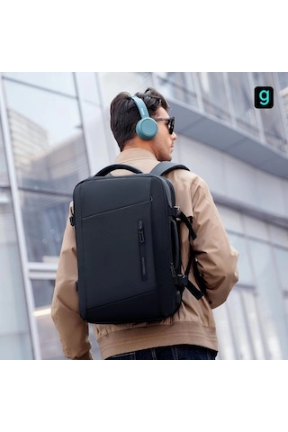 Mark Ryden Expandos Laptop Sırt Çantası Genişletilebilir İç Hacim Şarj Kiti Mr9299 Kr00 Siyah