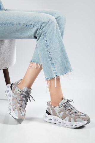 Suins Meloni Model Hakiki Deri Kadın Spor Ayakkabı Sneaker Gri