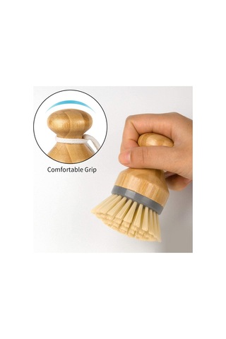 Bambu Palmiye Fırçası, Bulaşıkları Ve Düz Tavaları Temizlemek İçi