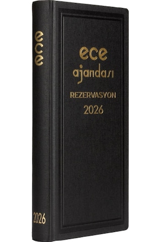 Ece Ajandası Avrasya Rezervasyon 2026 - Tarihli Randevu Takip Rezervasyon Ajandası 17x33 Siyah