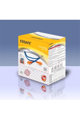 Essafe Çam Tipi Kulak Tıkacı Kordonlu Kutulu 24dB GE 1425 50 Adet