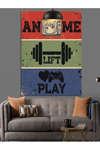 Spor Motivasyonel Poster Metin Dekoratif Kanvas - Mdf Ahşap Tablo