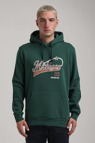 Kapüşonlu Yeşil Slim Fit Full-zip Sweatshirt 24fwm64079 YESIL Yeşil