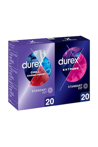 Durex Chill Karma Prezervatif 20’li + Extreme Prezervatif 20'li