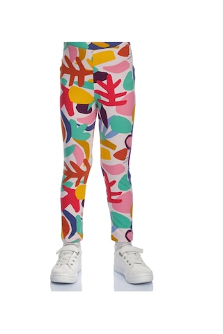 Lovetti Kız Çocuk Cutouts Foliage Desen Tayt 8980 Çok Renkli