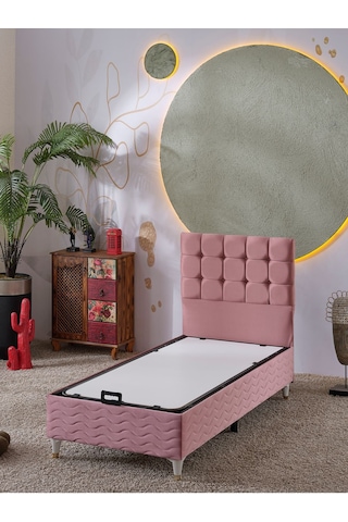 Beehanem 120x200 Bengü Baza+başlık Yataksız Pembe 120 X 200