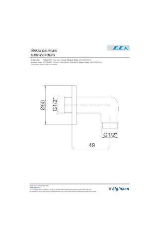 Eca 102126370 Ankastre Duş Çıkış Dirseği Krom