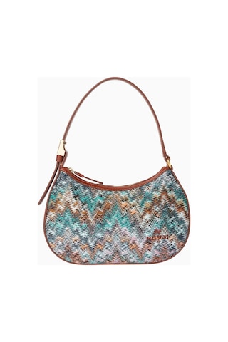 Missoni Mıssonı Lurex Örgü Mini Zigzag Hobo Çanta, Italyan Zarafeti & Dayanıklı El Çantası Açık Mavi
