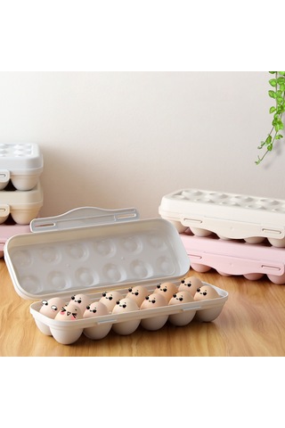 Mufunye Pembe 12 Hücreli Yumurta Saklama Kutusu, Kırılmayı Önleyen Kapaklı Ve Klipsli, Stokta, Taze Tutucu, Soğutucuda Yığılabilir, Mutfak Düzenleyici Diğer