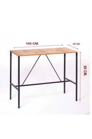 Bar Masası Mutfak Yemek Masası 2 Kişilik 1058 Atlantik Çam-siyah