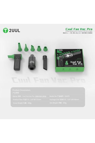2uul Da970 Cuul Fan Pro Çok Fonksiyonlu Turbo Fan Üfleme + Vakum + Temizlik