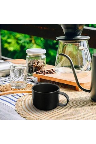 Pazly Açık Kahve Fincanı Yeniden Kullanılabilir 100 Ml Siyah Kahve Fincanı Siyah