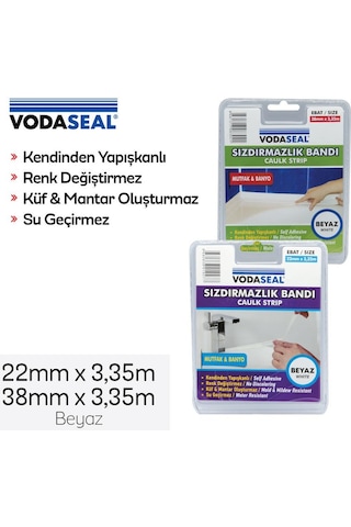 Vodaseal Küvet Kenar Sızdırmazlık Bandı Beyaz 38Mm-3.35M