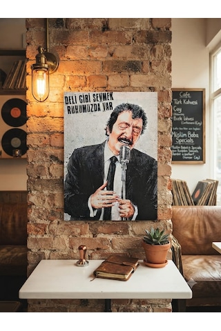 Tablo 40x60cm Orta Boy Kafe Ve Restoran Hediyelik Duvar Aksesuarın Müslüm Siyah