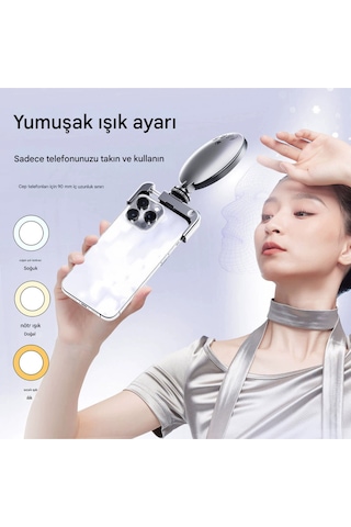 3 Renkli Çekim Işığı Tripod Telefon Kamera Laptop Uyumlu Selfie Işığı Tiktok Video Çekim Işık