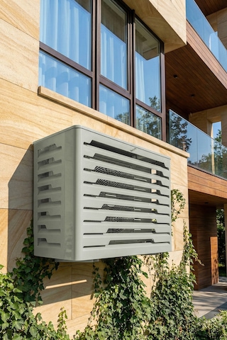 Klima Motoru/dış Ünite Gizleme/koruma Kafesi Xl 120x62x150 H Radius Gri