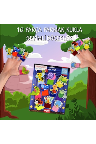 Tox Sevimli Böcekler 10 Parça Parmak Kukla Set T219