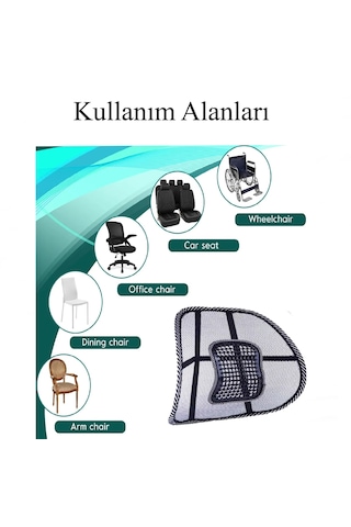 Araç Araba Sandalye Oto Bel Desteği Terletmez Masajlı - Ortopedik