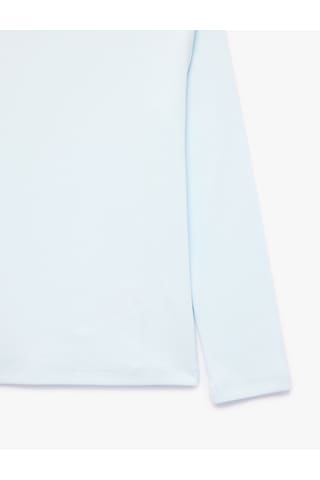 Koton Dik Yaka Modal Karışımlı Uzun Kollu Slim Fit Tişört Mavi 7wkg10187ak