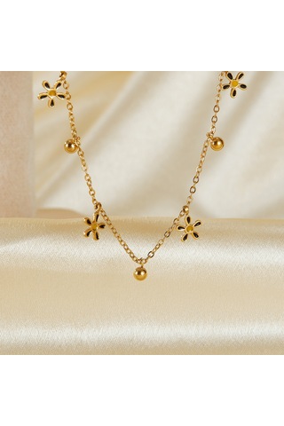 Sones Opk Gz199 Paslanmaz Çelik Çiçek Boncuk Bileklik Altın