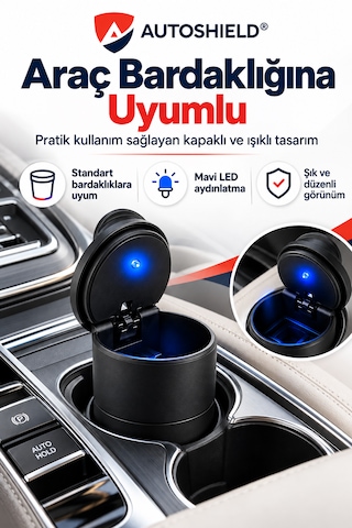 Işıklı Araba Küllük - Bmw Küllük - Işıklı Kapaklı Küllük - Mavi Led Küllük