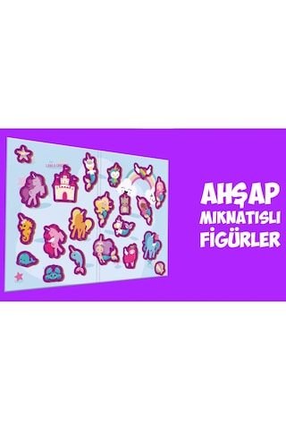 Calimera Toys Ahşap Mıknatıslı Seyahat Kitabı Unicorn Deniz Kızı Oyunu