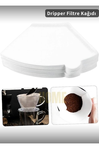 Jet's Home Filtre Kahve Kağıdı Kahve Demleme 100 Adet Beyaz Beyaz
