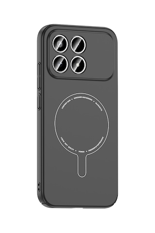Maks Technology Poco F8 Pro Kılıf M-safe Şarj Özellikli Kamera Korumalı Mkst Elio Sert Pc Kapak - Siyah