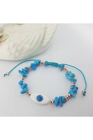 Firuze Ve Hematit Taşlı Sedef Bileklik