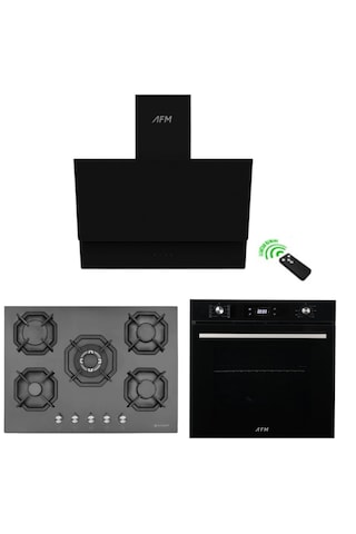 Eminçelik ve AFM Tech 22 385 + FM7700 + FM3400 Ankastre Set Siyah