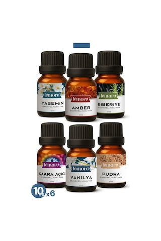 6'lı Set Esansiyel Uçucu Yağ Buhurdanlık Yağı Hava Nemlendirici Aroma Difüzörü Kokusu Esans 10ml Set Çok Çeşitli
