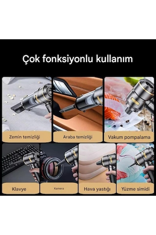 El Tipi Elektrikli Süpürge 100w Güçlü Motor Usb Şarjlı Araç Ev Koltuk Tüy Temizleyici