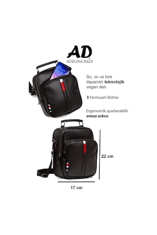 Adelina Bags Adelina Siyah Deri El Ve Omuz Çanta Ve Mekanizmalı Kartlık Set (550399920) Siyah
