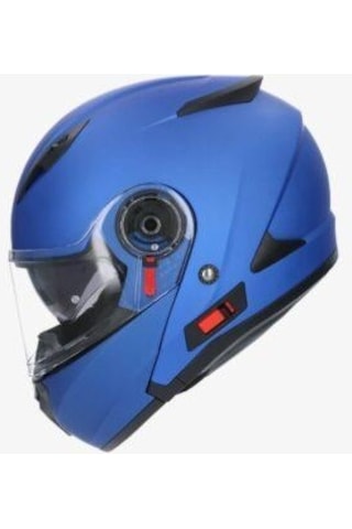 Shiro Flip Up 4133 SH 508sv Tırıton Monoclour SolidMat Güneş Gözlüklü Motosiklet Kaskı Mat Mavi
