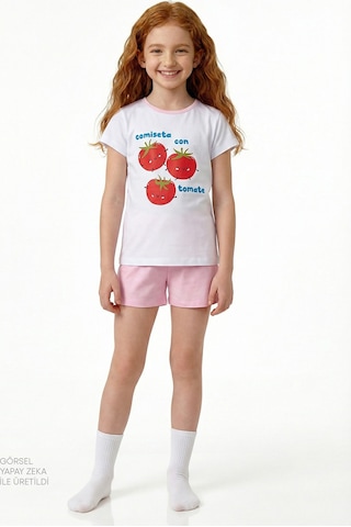 Penti Pembe Kız Çocuk Tomato Pamuklu 2li Pijama Takımı Lila