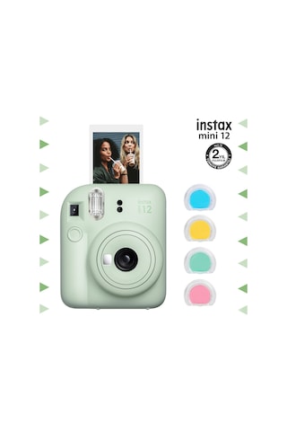 Fujifilm Instax Mini 12 Fotoğraf Makinesi + 4'lü Renkli Lens Seti Yeşil