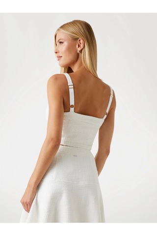 Guess Tamara Kadın Beyaz Top W5yp07kcxo2-f0fd Beyaz