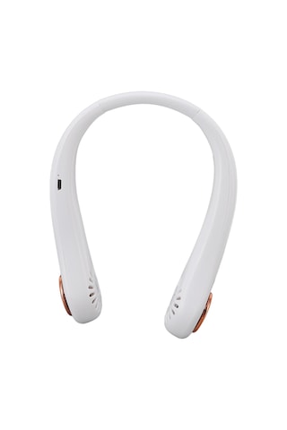 Kosona Beyaz Boyun Bağlı Fan - 3 Hızlı, 360 Soğutma, Pilli Ve Taşınabilir, Saç Koruyucu, Uzun Süre Konforlu Kullanim Beyaz