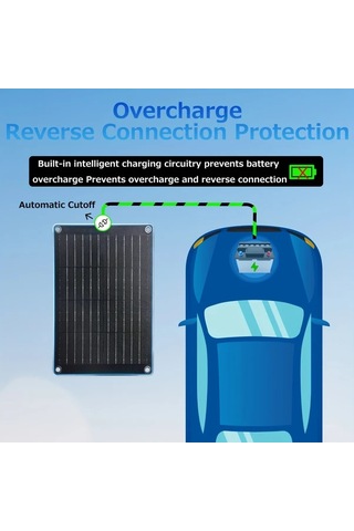 Honeybeeshop 10w 12v Güneş Enerjili Araba Pil Şarj Cihazı Taşınabilir Güneş Paneli Kiti Araba Motosiklet Tekne Rv Etfe Monokristal