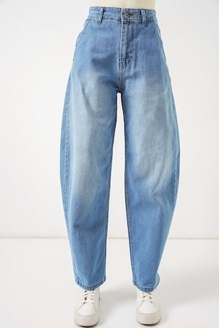 Hiccup Bdart Keten Karışımlı Düz Kesim Denim Jean Açık-orta Mavi Denim
