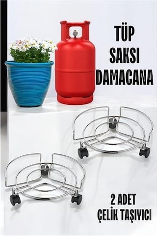 Modacar Saksı Tüp Damacana Altlığı Tekerlekli Taşıyıcı 2 Adet