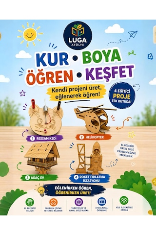 Stemist Box Anaokulu Yaz Seti - 4'lü Ahşap Stem Eğitim Seti - Aktivite Kutusu
