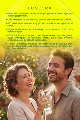 Limon Kolonyası 80 Ferahlatıcı Hijyenik Güçlü Temizlik Canlandırıcı Etki 150 Ml