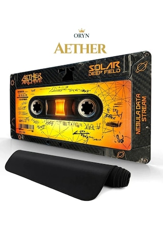 Oryn Cassette / Edition 90x40cm Gaming Mousepad - 3mm Kalınlık Sarı