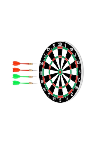 Walke 16inç Dart Tahtası Seti, 6 Çelik-Plastik Dart ile Çift Taraflı Dart Tahtası Oyunu, Oyun Salonları