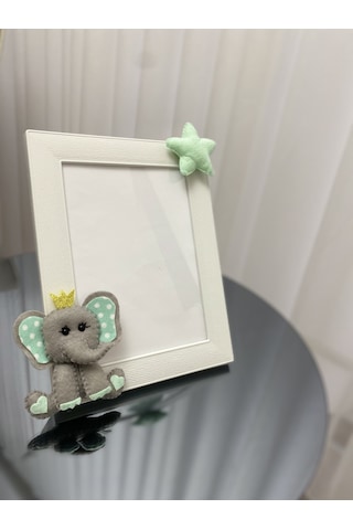 Bebek Odası Çerçeve Fil Figürlü Mint Yeşili