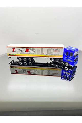 Diecast Metal Tır Oyuncak Süper Power Truck 24 Çek Bırak Tır - Mavi