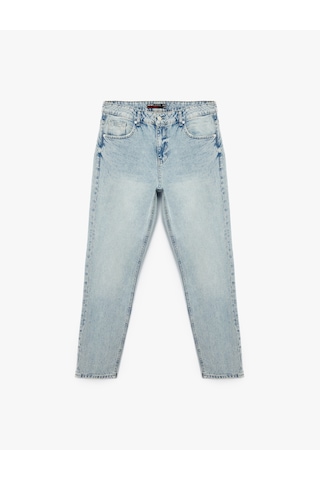 Koton Normal Bel Pamuklu Vintage Straight Fit Jean Pantolon Petrol 6wam40018ıd PETROL
