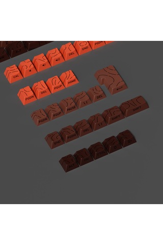 Mekanik Klavye Pbt Çift Baskı Keycap Seti Çizgi Desenli 137 Tuşlu Siyah - Kırmızı Tuş Takımı