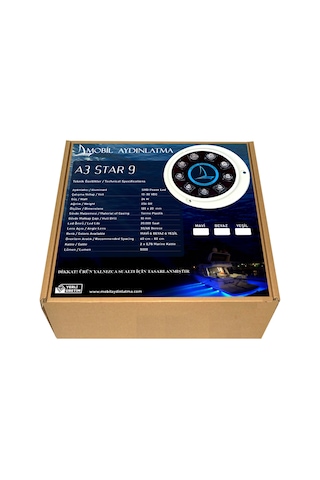 A3 Star 9 Ledli Sualtı Aydınlatması 12-24 Volt Yeşil